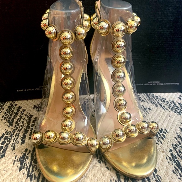 INC International Concepts Shoes - INC Gold t-strap Sandals